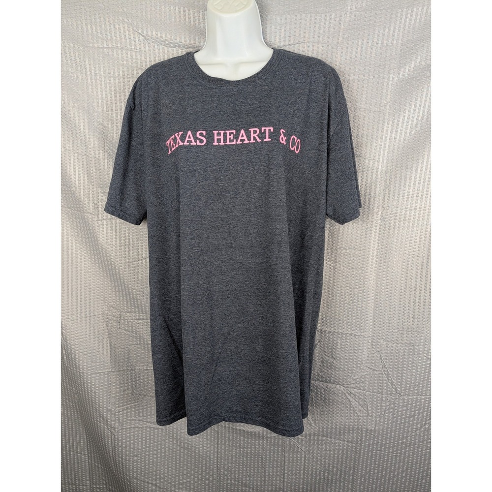 Texas Heart & Co Tee Womens XL Gray Pink Graphic Western Cowgirl Boutique Shirt